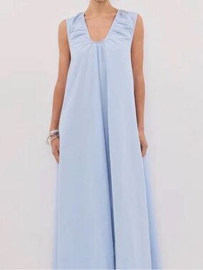 DISSH GABBY CORNFLOWER COTTON MAXI DRESS BLUE SZ 2